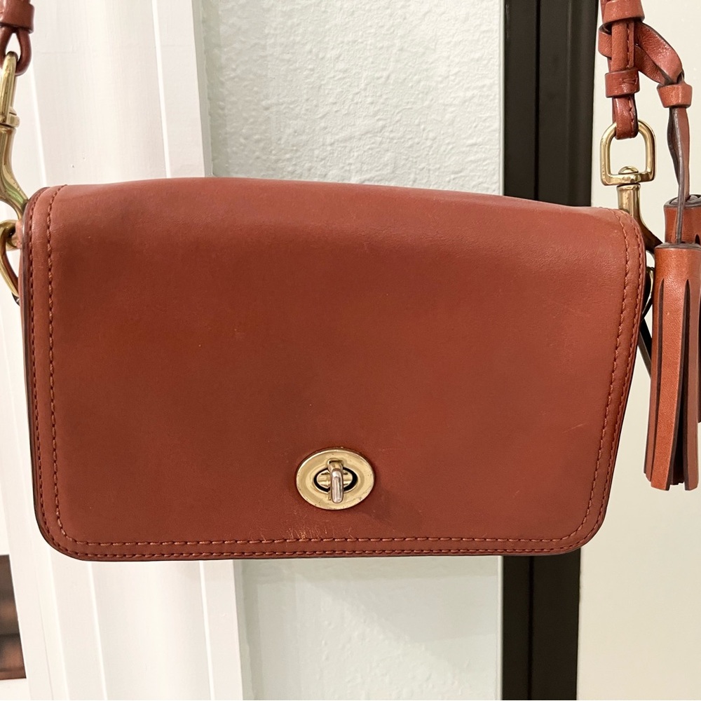 Camel Coach Leather Crossbody *FREE SHIP*